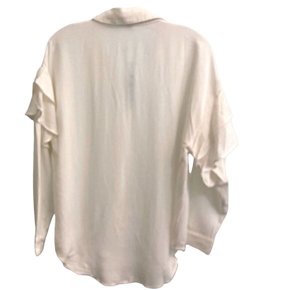 She + Sky White Button Down Blouse Size Small - Picture 3 of 6